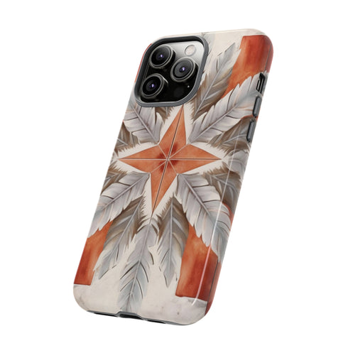 Silver Feather Compass - Impact Resistant Phone Case
